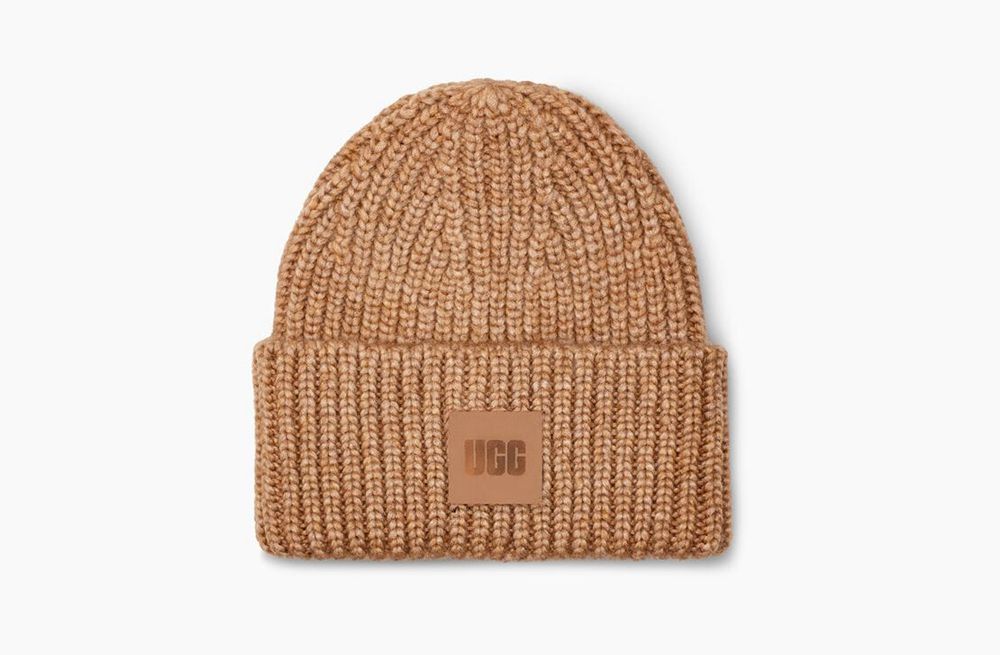 Ugg Beanies Womens - Ugg Chunky Rib Khaki - 296DRXGVJ